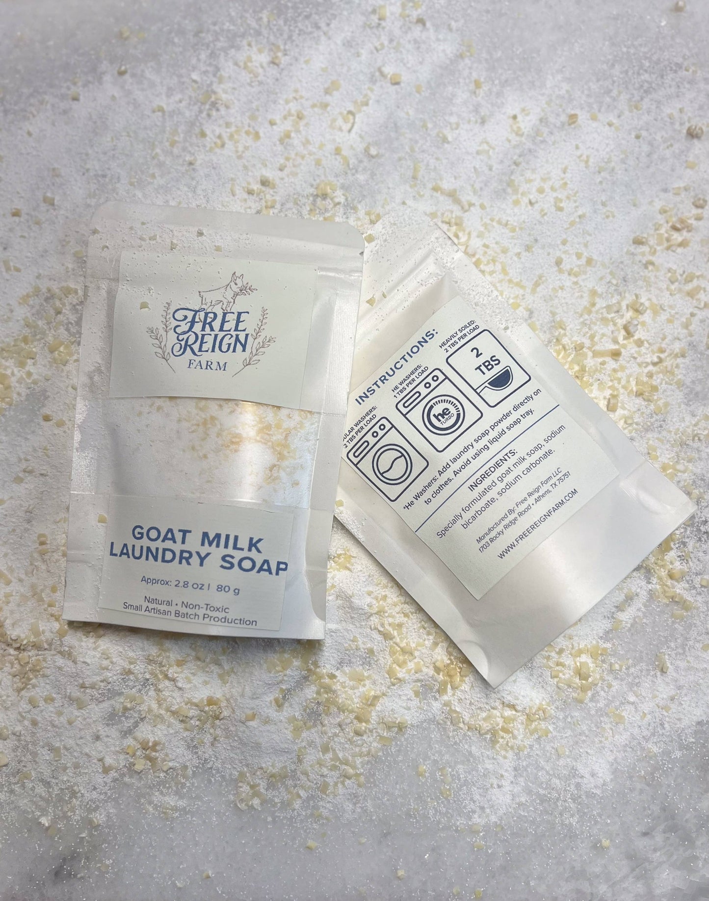 Free Reign Farm - Goat Milk Laundry Soap - New Label: 2.8oz - 4 loads Travel / Sample