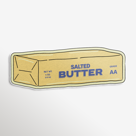FUN CLUB - Salted Butter Sticker (funny gifts, foodie humor)