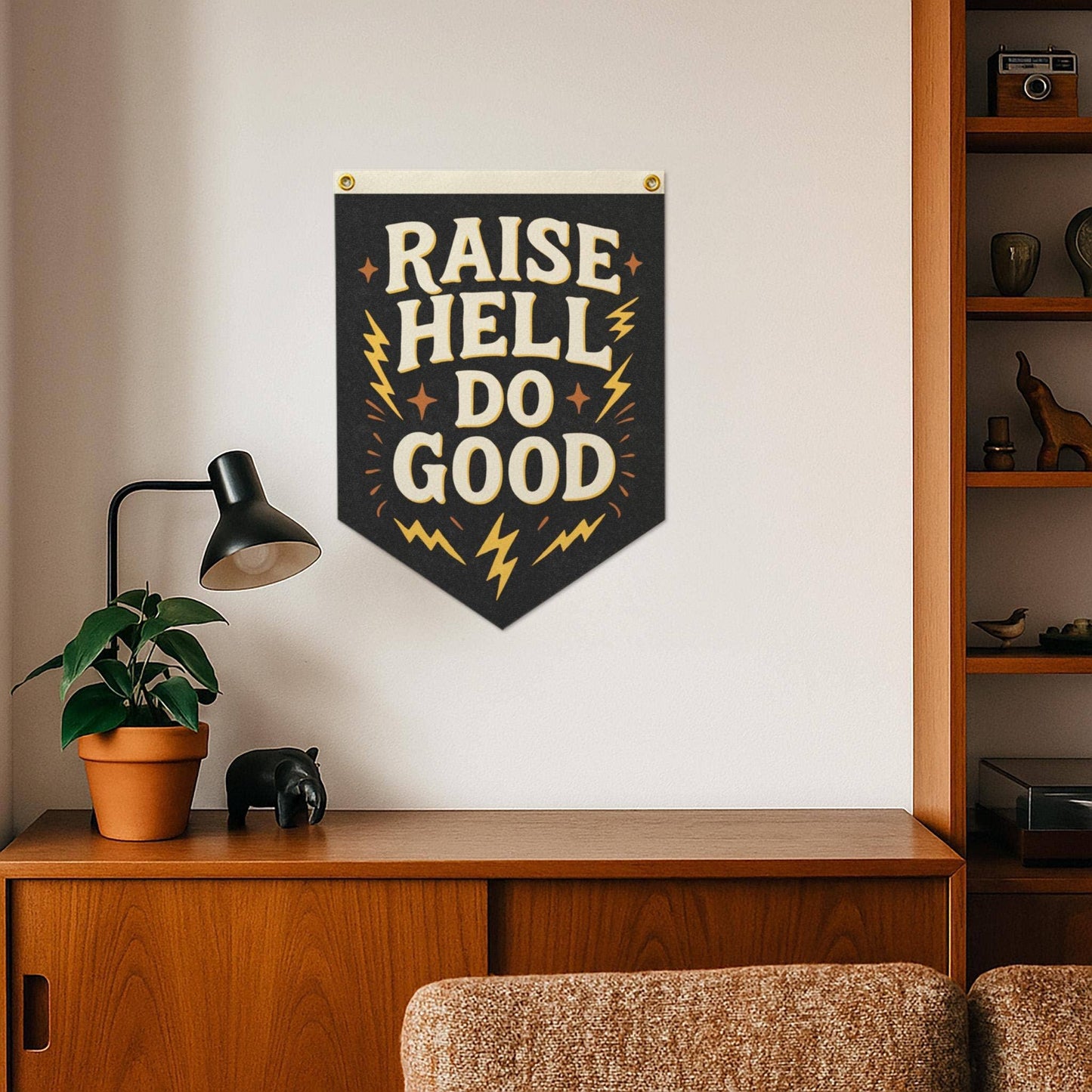 Benoit's Design Co. - Raise Hell Do Good Felt Camp Flag
