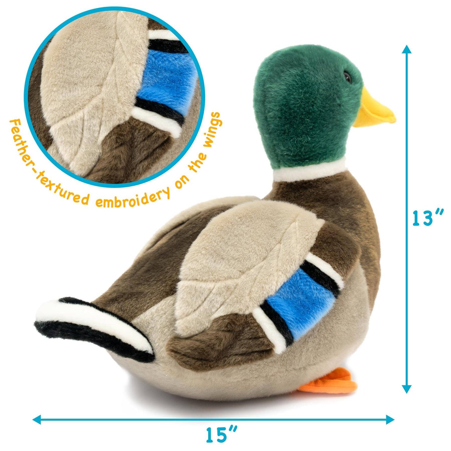 VIAHART Toy Co. - Dakota The Duck - 15 Inch Stuffed Animal Plush