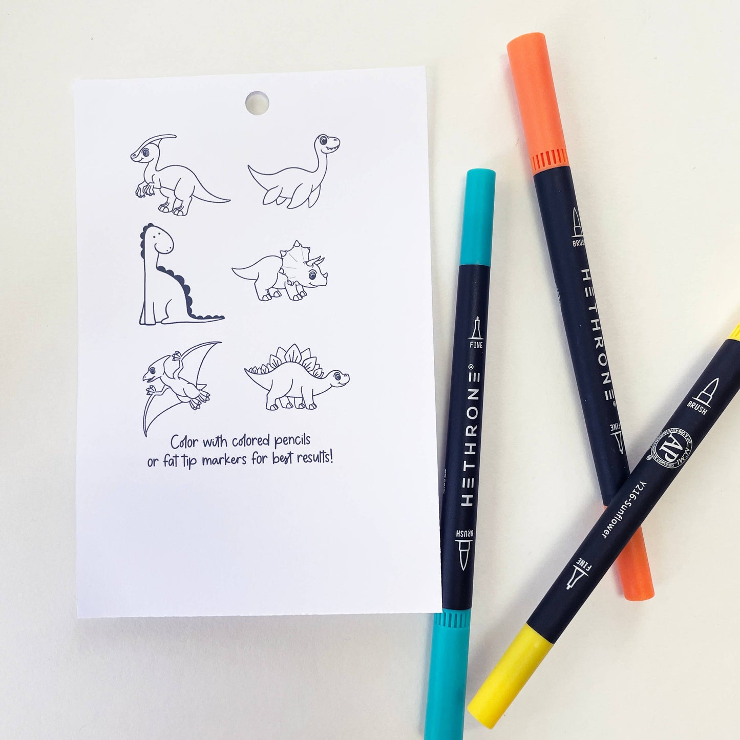 A Brighter Year - Color Your Own Dino Stickers