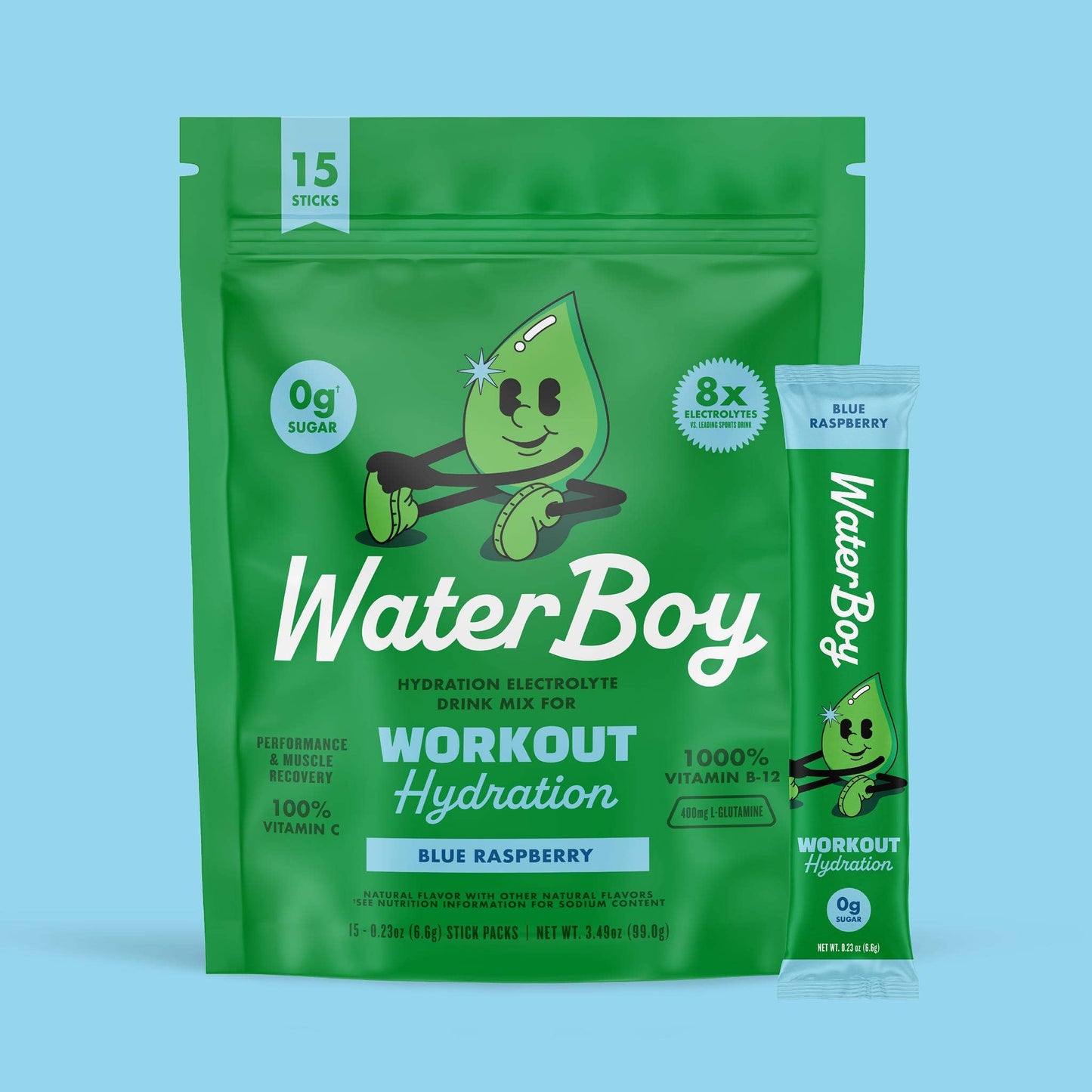 Waterboy - Workout Hydration: Blue raspberry / 15pk