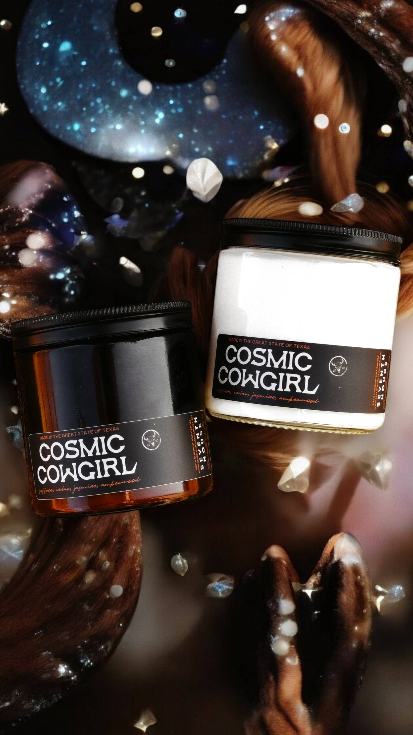 Seventh House Candle - COSMIC COWGIRL - Saffron, Cedar & Amberwood Candle