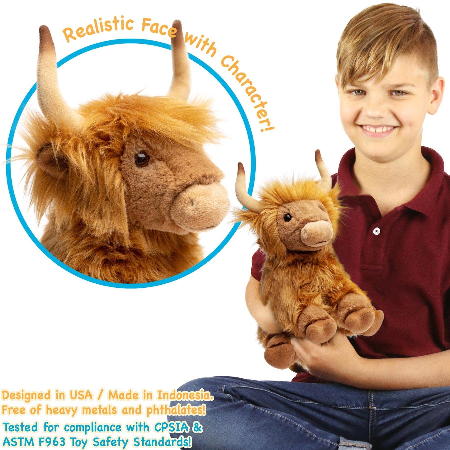 VIAHART Toy Co. - Henley The Highland Cow | 11 Inch Stuffed Animal Plush | By