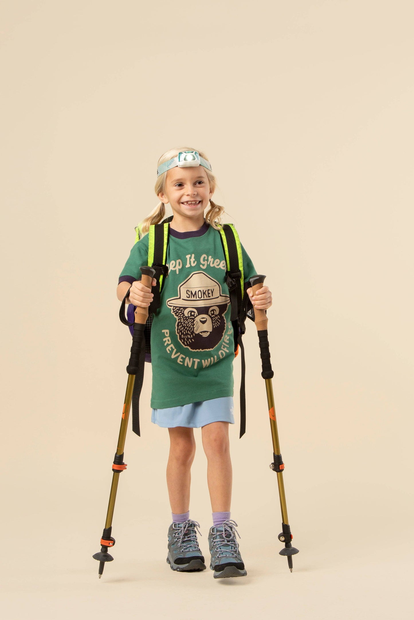 The Landmark Project - Keep It Green Youth Short Sleeve Ringer Tee: Palm Leaf/Dusk / S