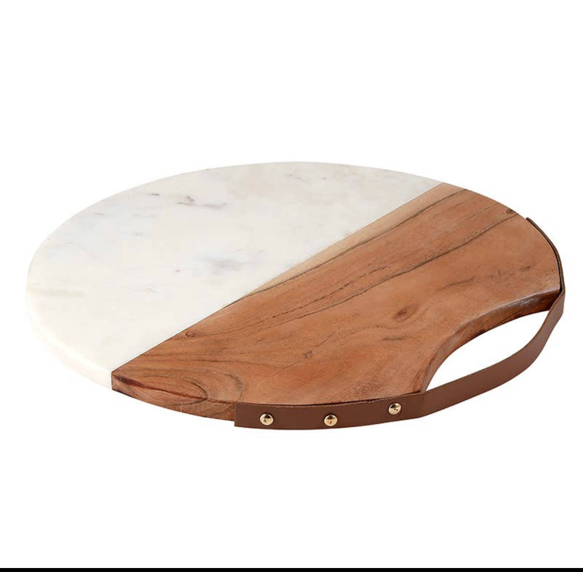 Acacia Wood And Marble Cheese Cutting Board With Handle - Temu