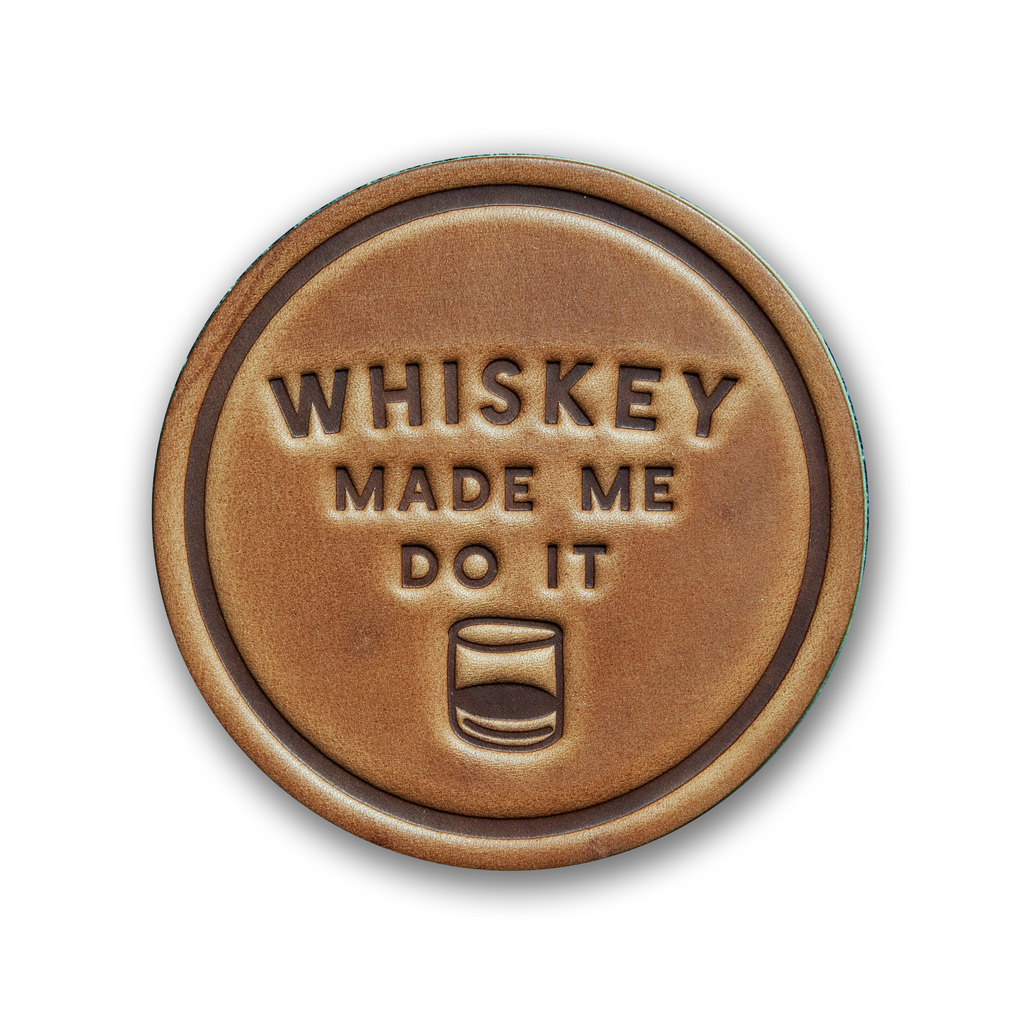 Sugarhouse Leather - Whiskey Made Me Do It Leather Coaster