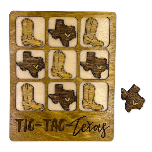 The Chirping Squirrel - Texas State Gift - Tic-Tac-Toe TX Game - Customizable