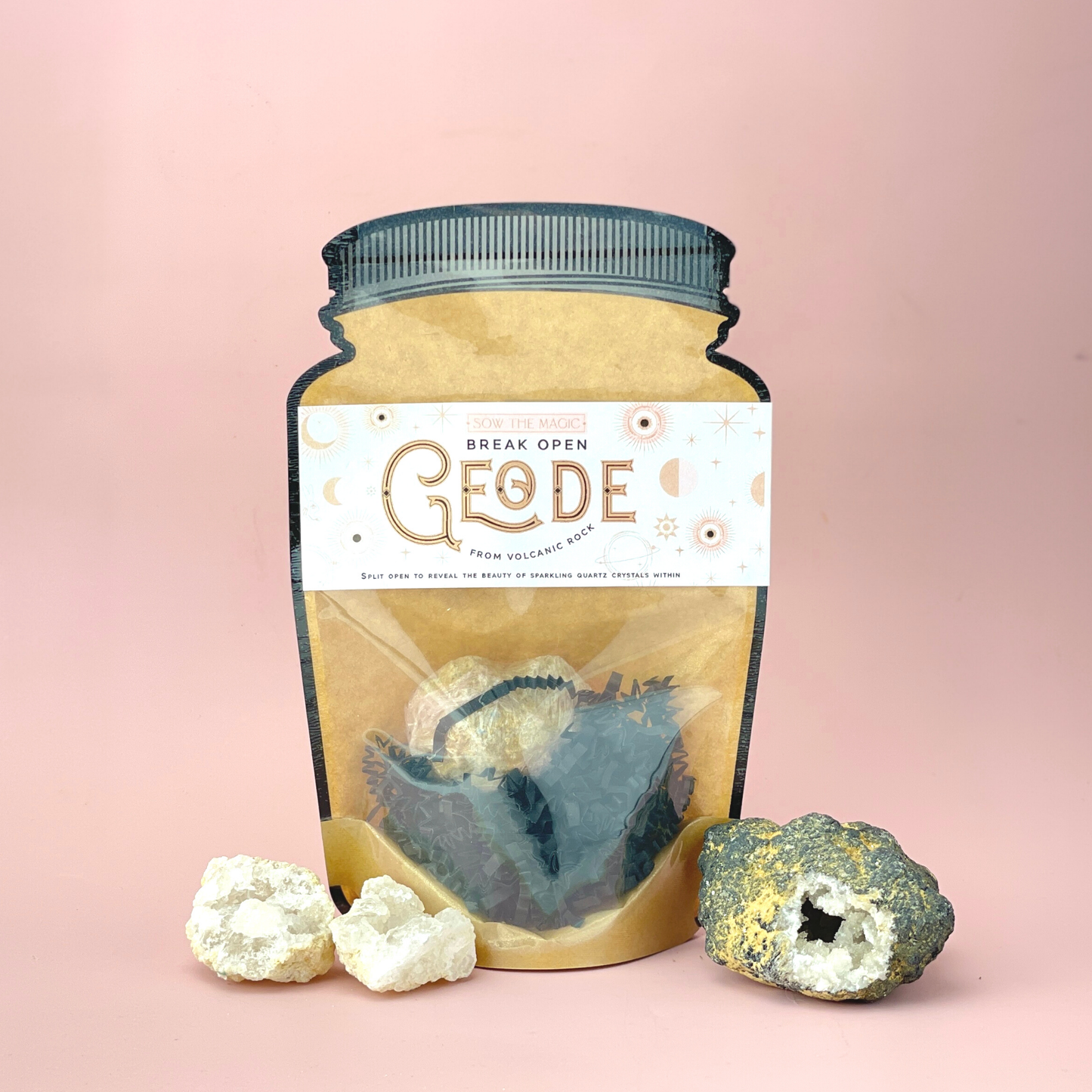 Sow the Magic - Break Open Crystal Geode From Volcanic Rock