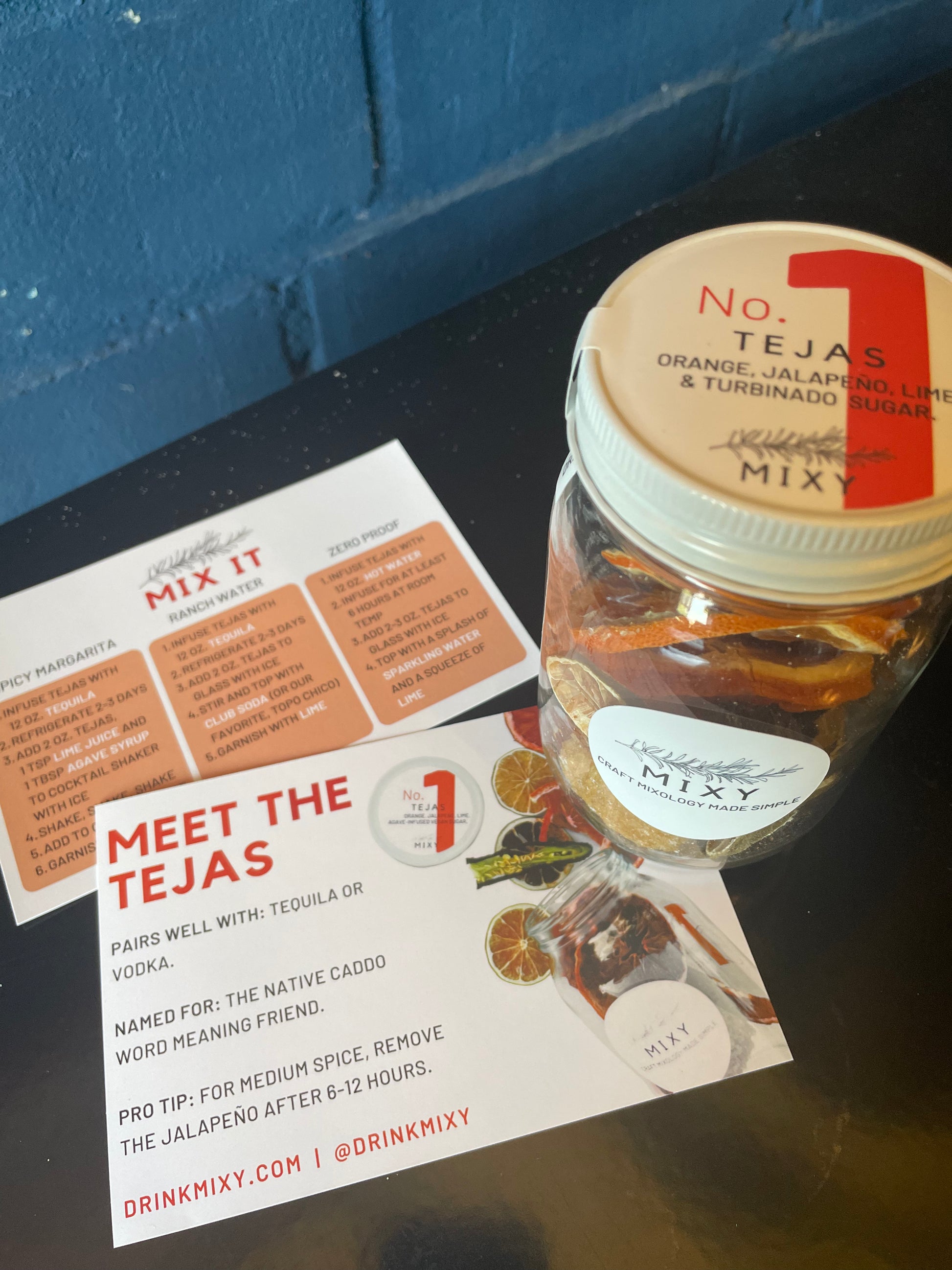 tejas recipe card with mixy jar