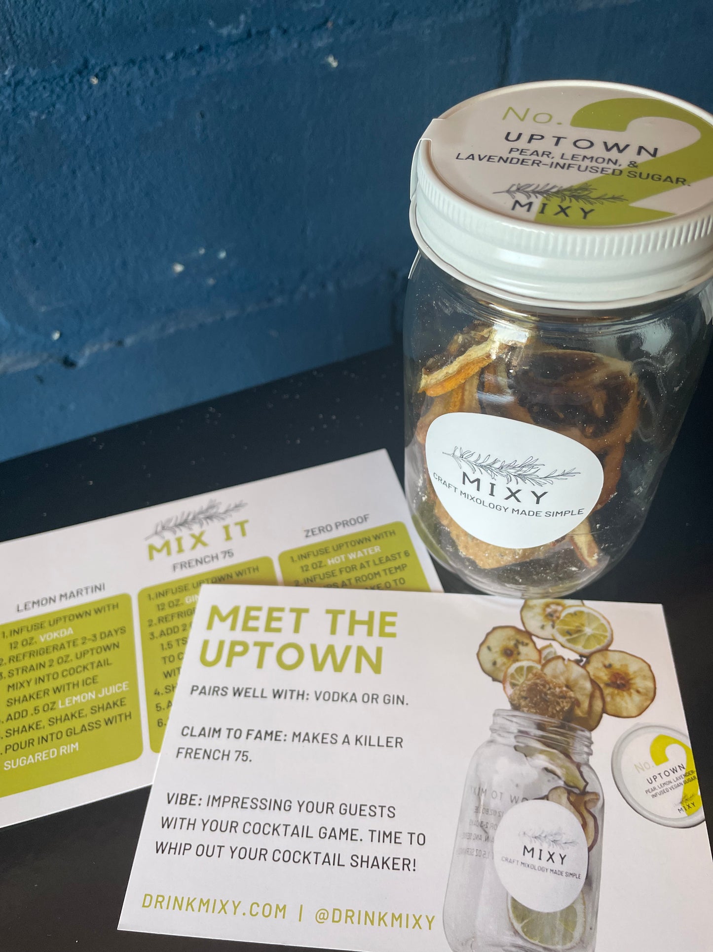 uptown mixy jar with recipe card